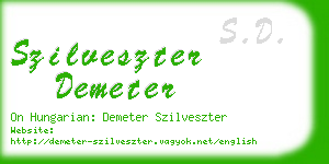 szilveszter demeter business card